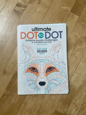 Ultimate Dot to Dot Puzzle Book - White Cover with Orange & Teal Fox Art